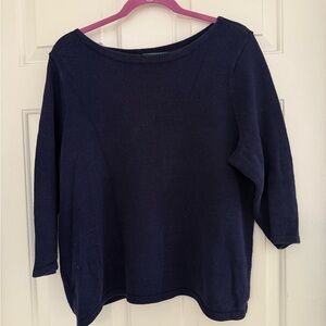 Ralph Lauren Mercerized Cotton Navy 3/4 length Sweater